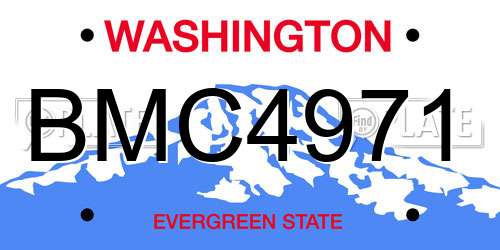 BMC4971 Washington License Plate