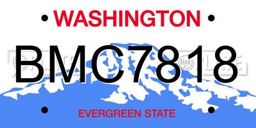 BMC7818 Washington License Plate