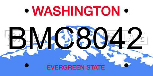 BMC8042 Washington License Plate