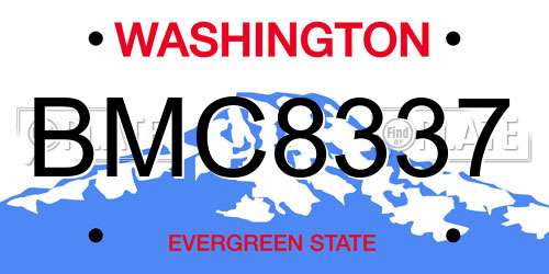 BMC8337 Washington License Plate