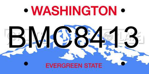 BMC8413 Washington License Plate