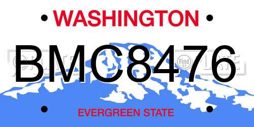 BMC8476 Washington License Plate
