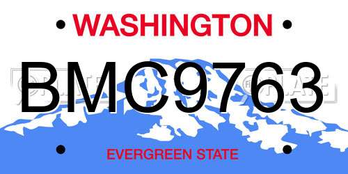 BMC9763 Washington License Plate