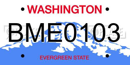 BME0103 Washington License Plate