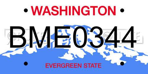BME0344 Washington License Plate