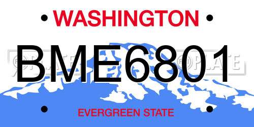BME6801 Washington License Plate