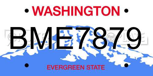 BME7879 Washington License Plate