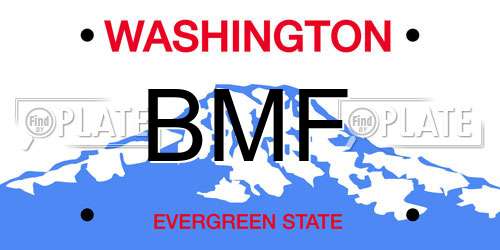 BMF Washington License Plate