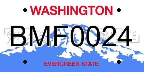 BMF0024 Washington License Plate