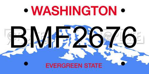 BMF2676 Washington License Plate