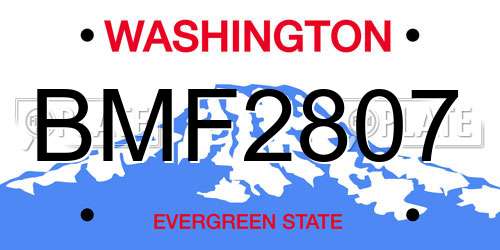 BMF2807 Washington License Plate