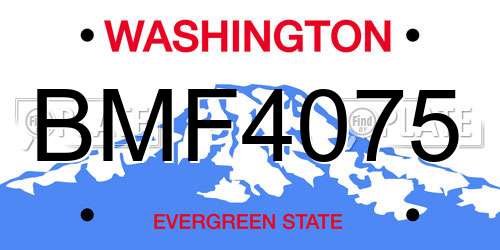 BMF4075 Washington License Plate