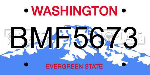 BMF5673 Washington License Plate