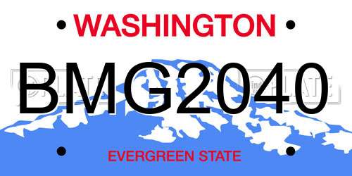 BMG2040 Washington License Plate
