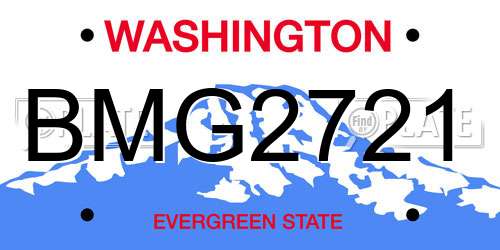 BMG2721 Washington License Plate