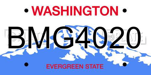 BMG4020 Washington License Plate