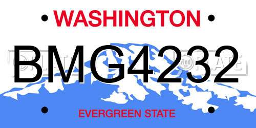 BMG4232 Washington License Plate