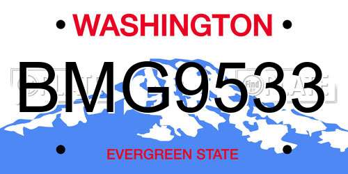 BMG9533 Washington License Plate