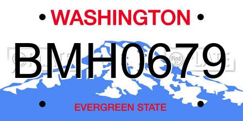 BMH0679 Washington License Plate