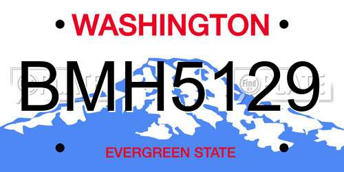 BMH5129 Washington License Plate