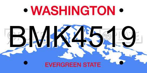 BMK4519 Washington License Plate