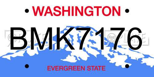 BMK7176 Washington License Plate