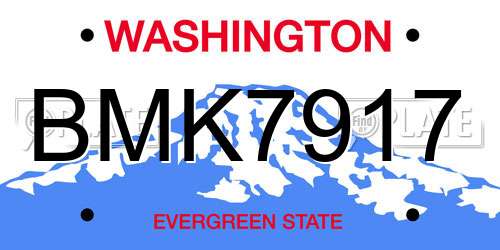 BMK7917 Washington License Plate
