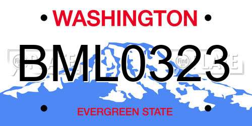BML0323 Washington License Plate