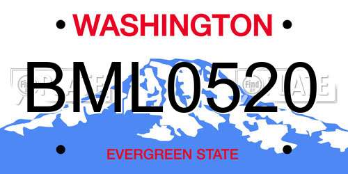 BML0520 Washington License Plate