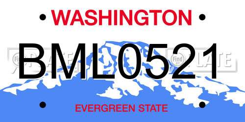 BML0521 Washington License Plate