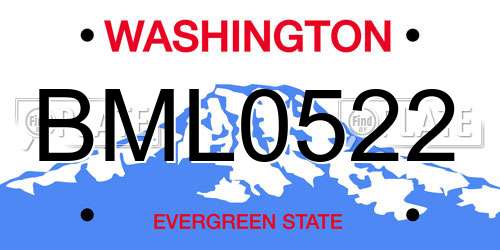 BML0522 Washington License Plate
