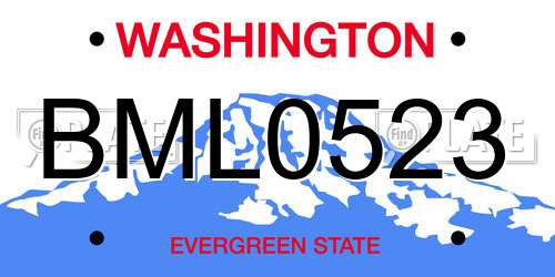 BML0523 Washington License Plate