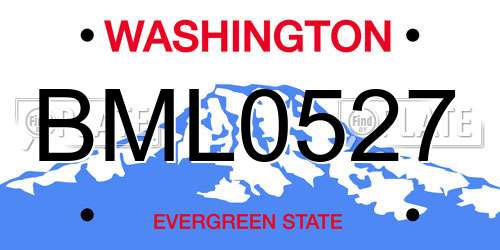 BML0527 Washington License Plate