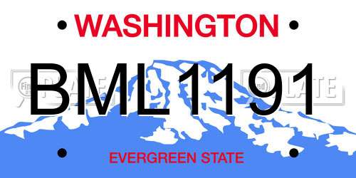 BML1191 Washington License Plate