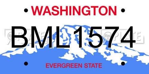 BML1574 Washington License Plate