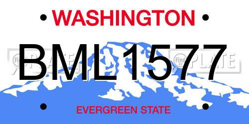 BML1577 Washington License Plate