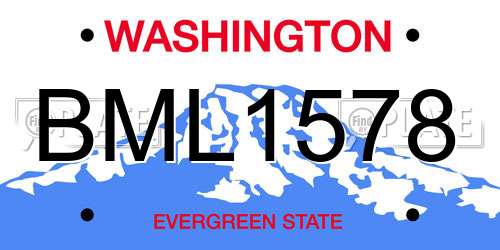 BML1578 Washington License Plate