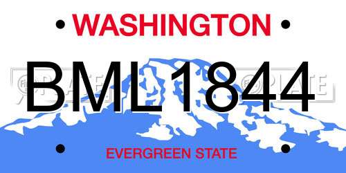 BML1844 Washington License Plate