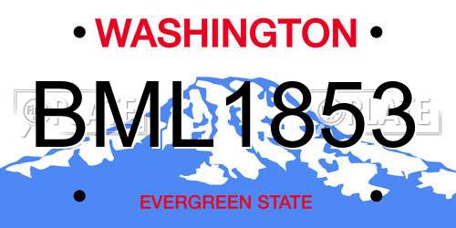 BML1853 Washington License Plate