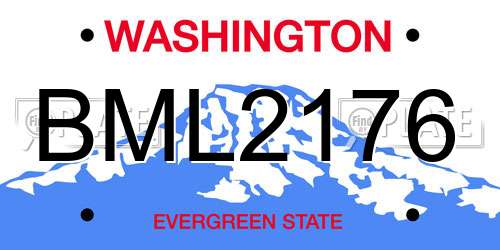 BML2176 Washington License Plate