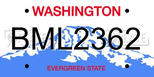 BML2362 Washington License Plate