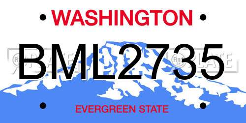 BML2735 Washington License Plate