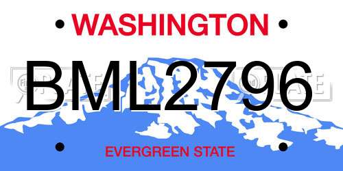 BML2796 Washington License Plate
