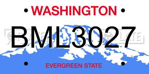BML3027 Washington License Plate