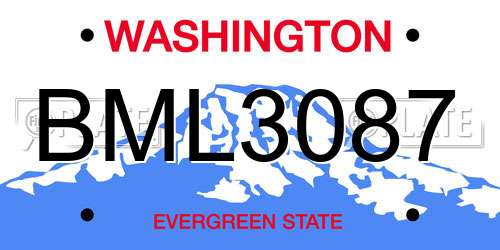 BML3087 Washington License Plate
