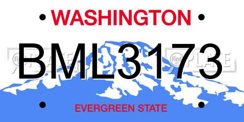 BML3173 Washington License Plate