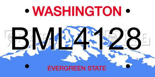BML4128 Washington License Plate