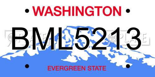 BML5213 Washington License Plate