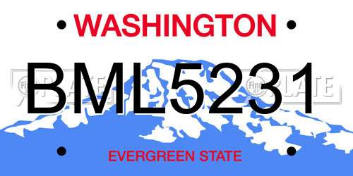 BML5231 Washington License Plate