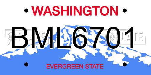 BML6701 Washington License Plate